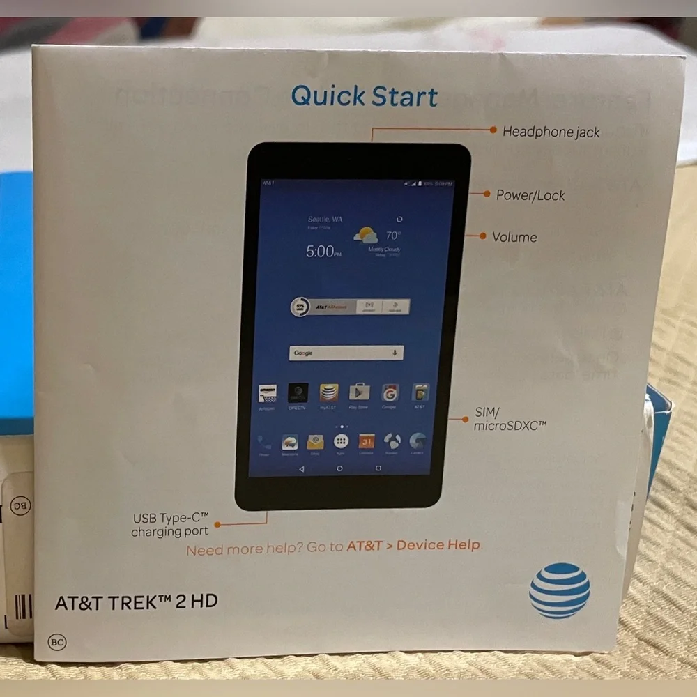 AT&T TREK 2 HD Model:K88 16GB Tablet